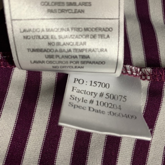 Striped Burgundy and Grey  Colour  Sleeveless Top Size L - Picture 12 of 14